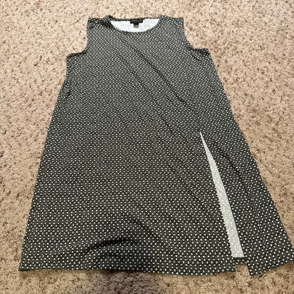 Women's J.Jill Petite Tunic Top XSP Green White Patterned